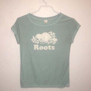 Blue and white Roots t-shirt